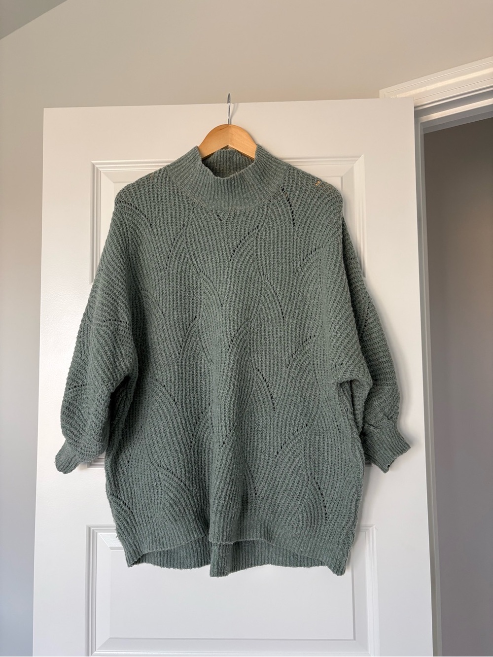 Wonderly Cozy Mock Neck Oversized Women's Sweater Sage Green Size XL